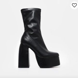 Akiba Black Stretch Fit Sock Platform Heels - UK size 6, US size 8